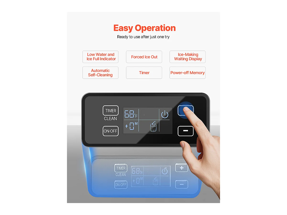 Machine à Glaçons Sous le Comptoir SucceBuy, 36 kg/Jour avec Porte Réversible Intégrée