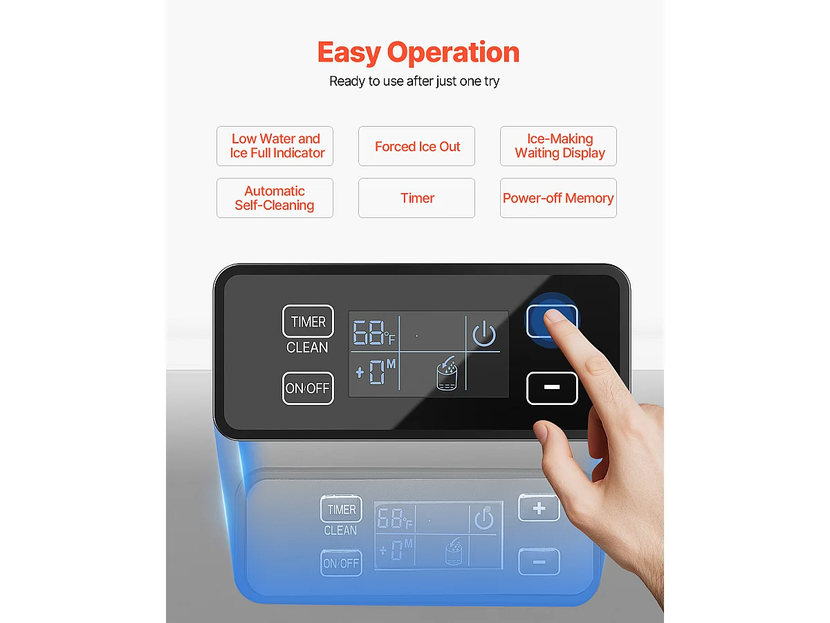 Machine à Glaçons Sous le Comptoir SucceBuy, 36 kg/Jour avec Porte Réversible Intégrée