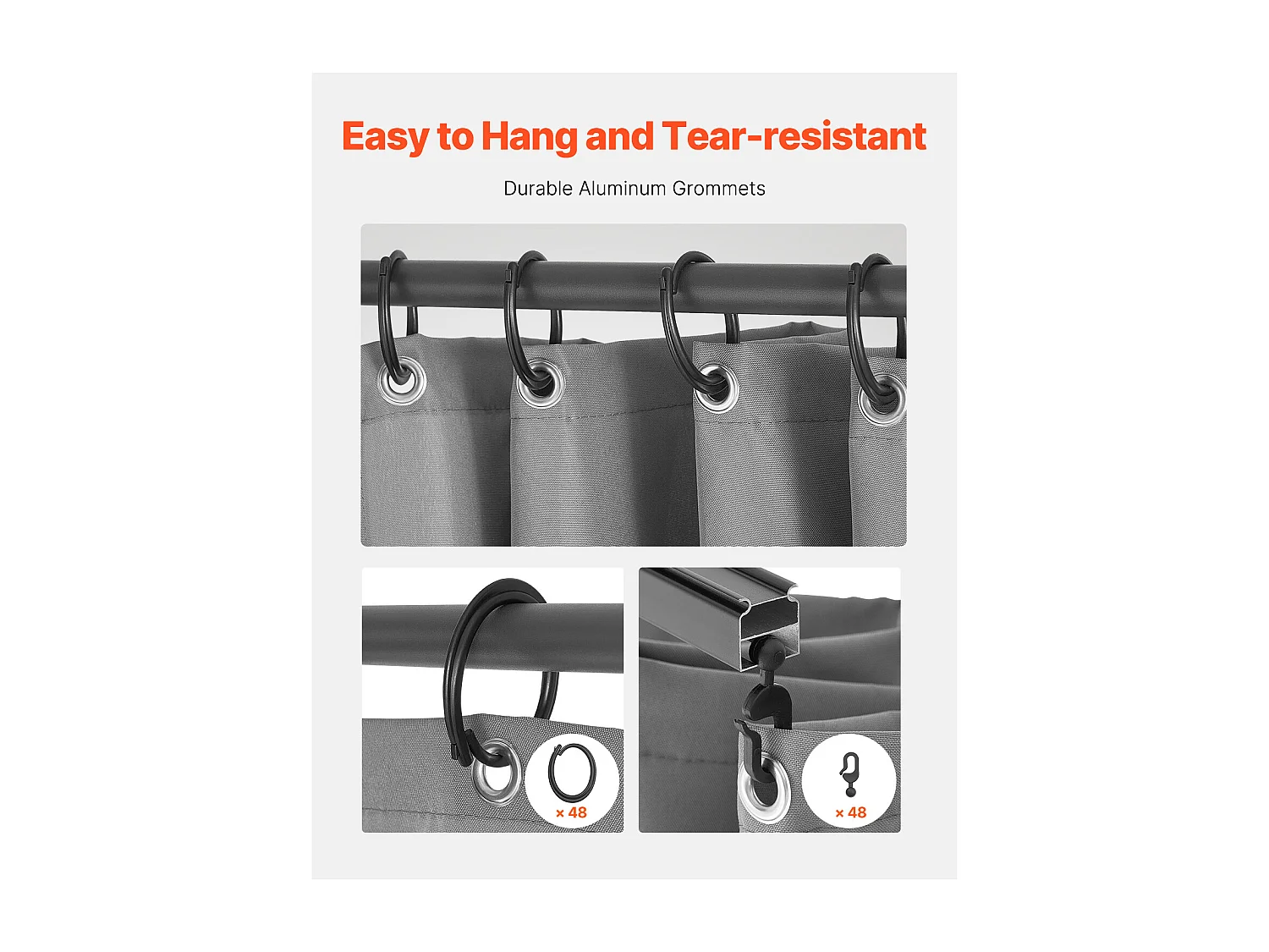 Zasłona Intymności, Nieprzepuszczalna Przez Wodę Altanka SucceBuy, 4 Panele, 284 x 284 x 211 cm, Szary