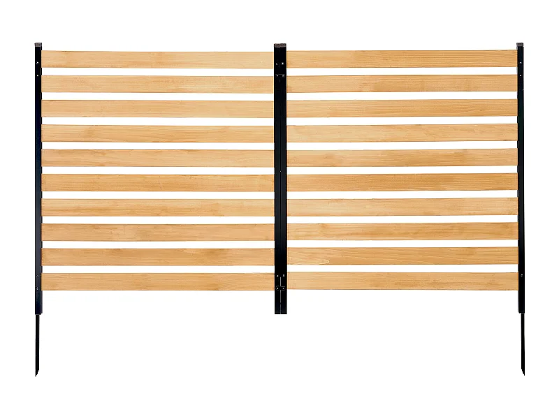 Clôture de Confidentialité Bois SucceBuy, 2 Panneaux,110 x 98,2 cm pour Climatiseur