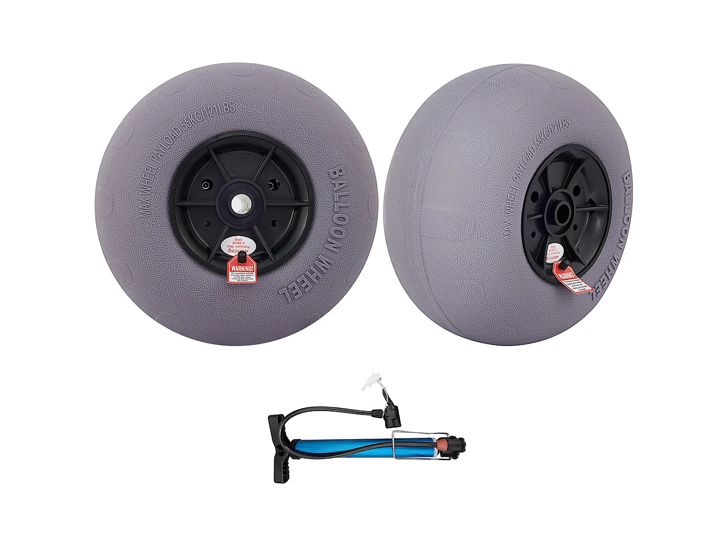 Roues de Plage, SucceBuy Pneus de Plage 33 cm, TPU, Capuchon 55 kg, Pneus de Sable, Roues de Plage, Gris, PVC