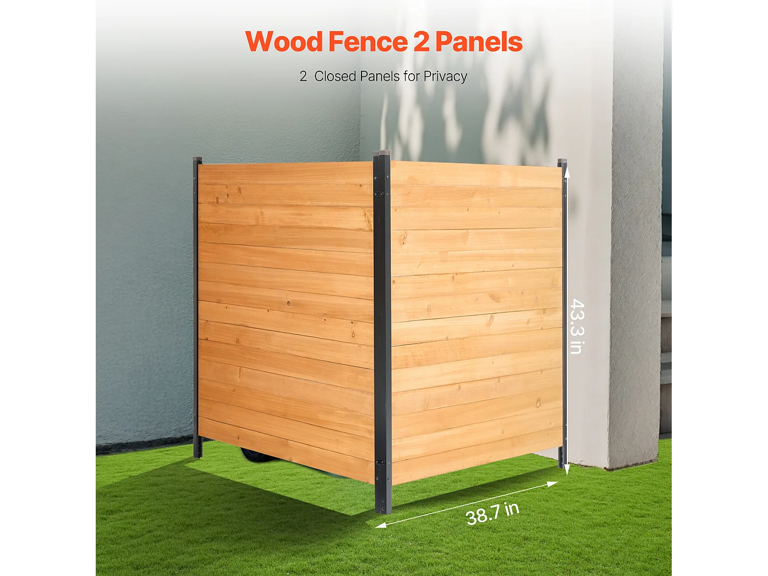Clôture de Confidentialité Bois SucceBuy, 2 Panneaux, 110 x 98,2 cm pour Climatiseur