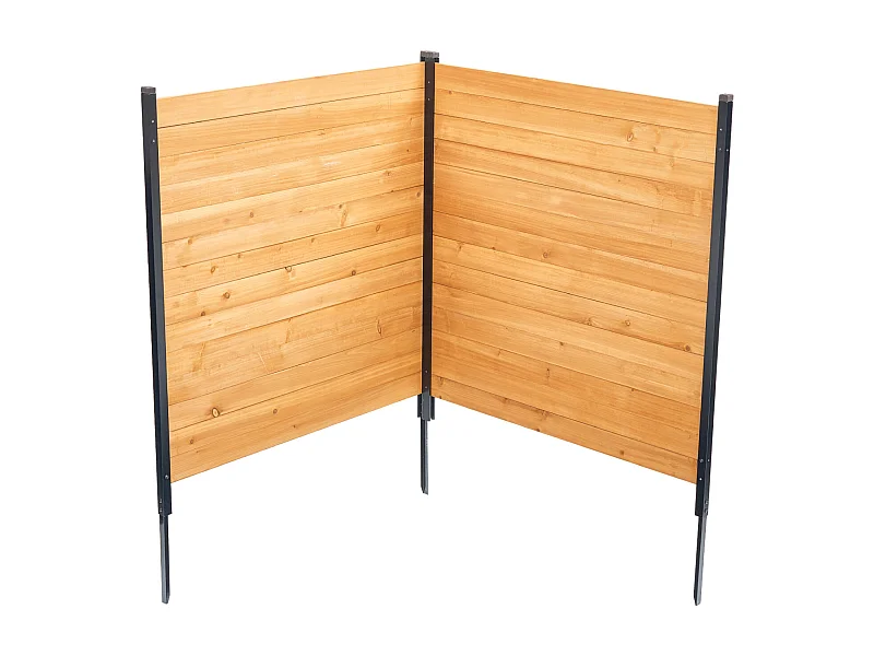 Clôture de Confidentialité Bois SucceBuy, 2 Panneaux, 110 x 98,2 cm pour Climatiseur