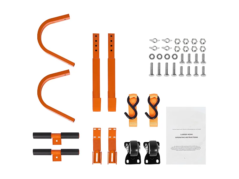 Ganci per Scala, SucceBuy Set di 2 Stabilizzatori per Scala da Tetto con Ruota in Acciaio