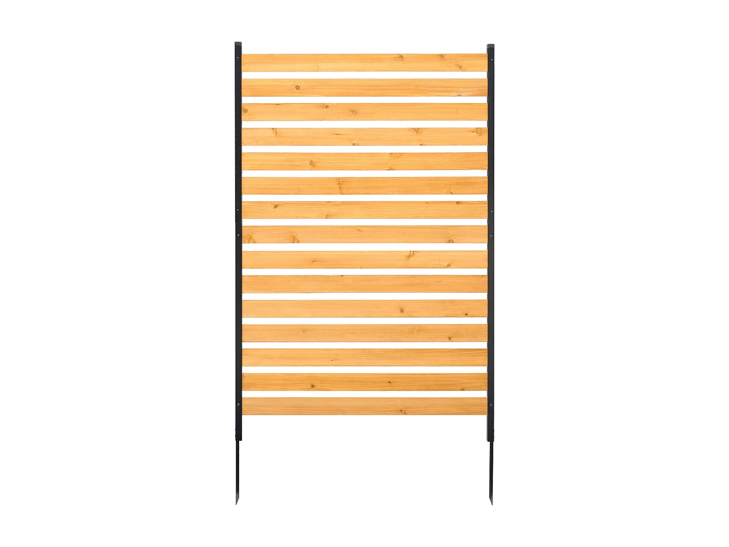 Houten Privacyhek SucceBuy, 1 Paneel, 98 x 155 cm voor Airconditioning, van Massief Natuurlijk Hout en Stevige Metalen Palen
