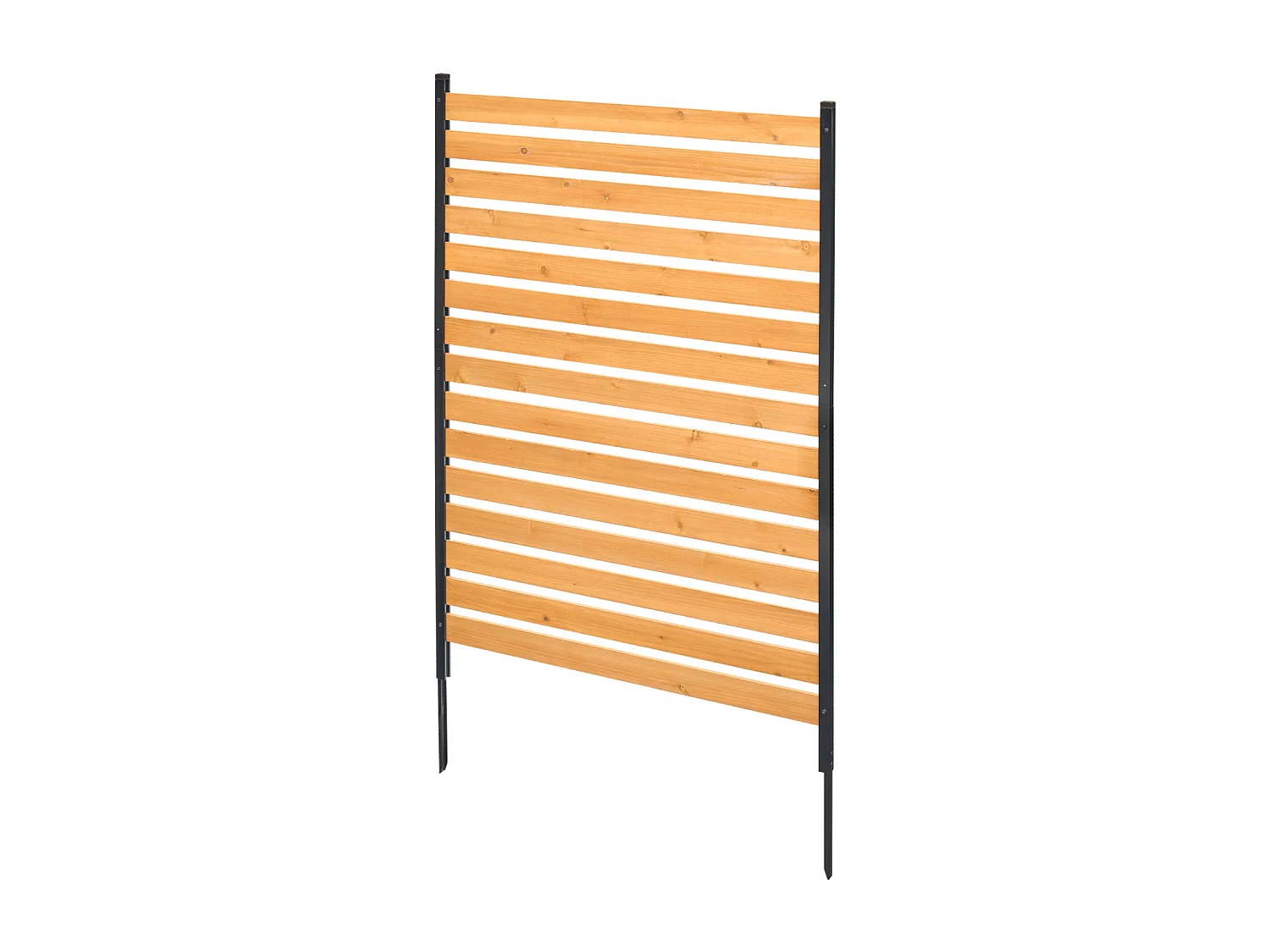 Houten Privacyhek SucceBuy, 1 Paneel, 98 x 155 cm voor Airconditioning, van Massief Natuurlijk Hout en Stevige Metalen Palen