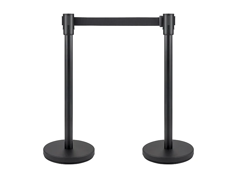 Poteau de Guidage SucceBuy, Barrière de Balisage 4 pcs, Sangle 2 m, Noir, pour Théâtre