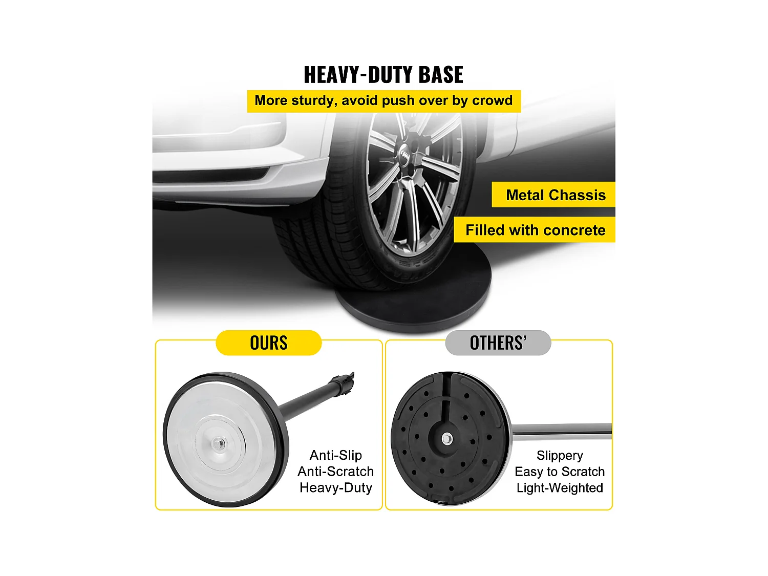 Poteau de Guidage SucceBuy, Barrière de Balisage 4 pcs, Sangle 2 m, Noir, pour Théâtre