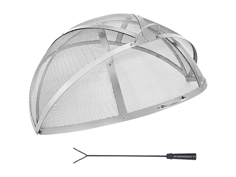 Couvercle de Protection SucceBuy Anti-Étincelles pour Foyer, Diamètre de 91.44 cm, Accessoires Ronds pour Foyer Extérieur, Couvercle en Métal