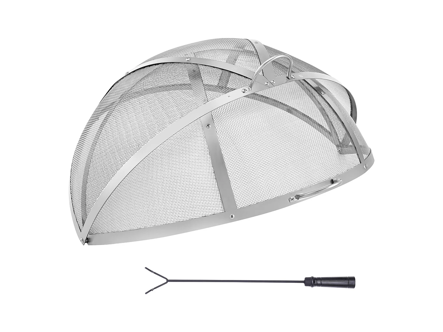 Couvercle de Protection SucceBuy Anti-Étincelles pour Foyer, Diamètre de 91.44 cm, Accessoires Ronds pour Foyer Extérieur, Couvercle en Métal