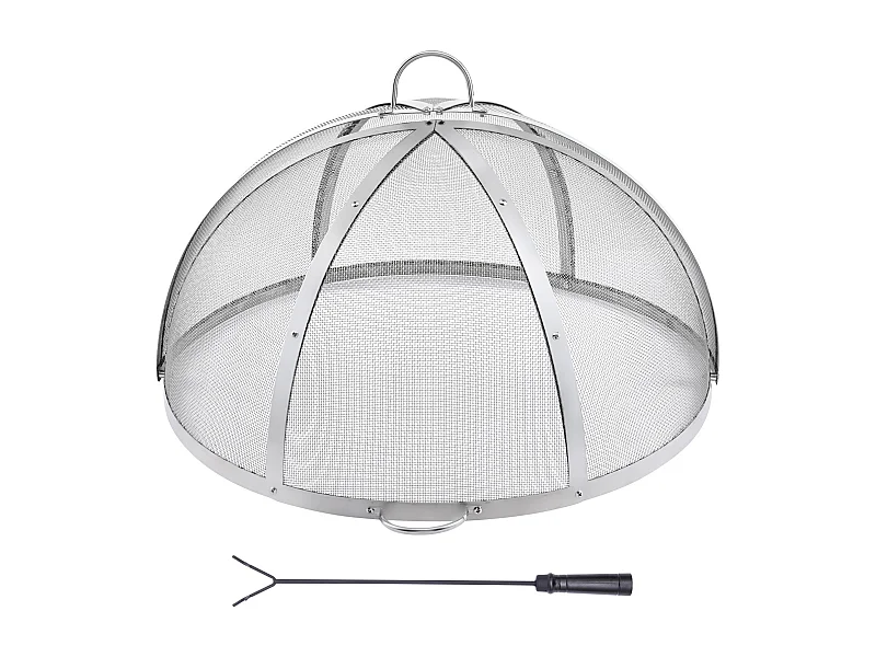 Copertura SucceBuy di Protezione Antiscintilla per Focolare Rotondo a Legna da 76.2cm in Acciaio Inossidabile, Accessori Rotondi per Anello di Focolare Esterno