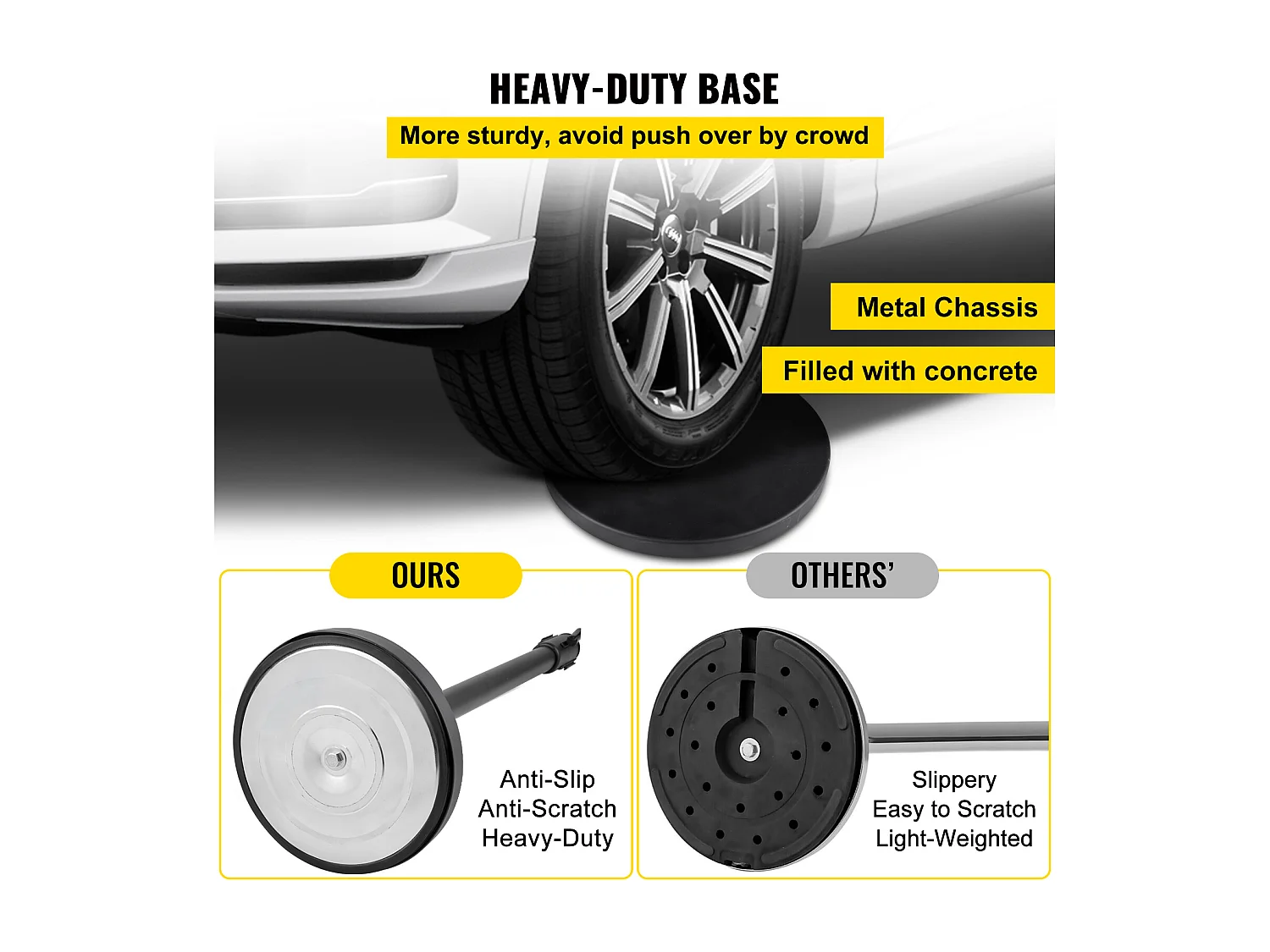 Poteau de Guidage SucceBuy, Barrière de Balisage 6 pcs, Sangle 2 m, Noir, pour Théâtre