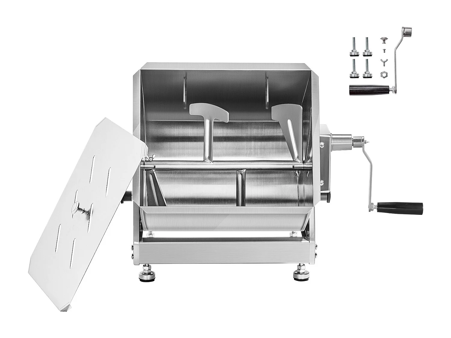 Mieszalnik do Mięsa SucceBuy, Ręczny z Pochylanym Zbiornikiem o Pojemności 80 L z Reduktorem Prędkości