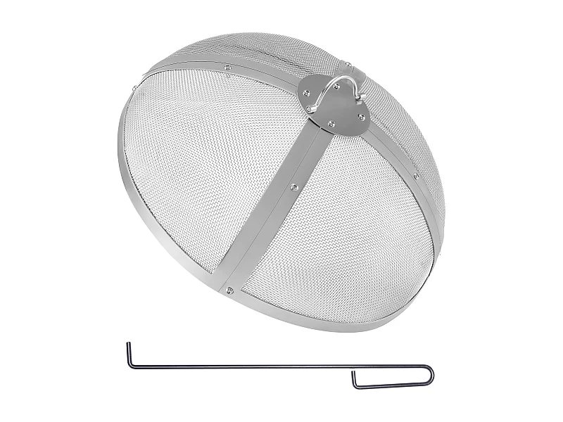 Couvercle de Protection SucceBuy Anti-Étincelles de 50.8cm, Couvercle en Acier Robuste Renforcé, Couvercle de Foyer d'Extérieur avec Dessus à Ouverture Facile