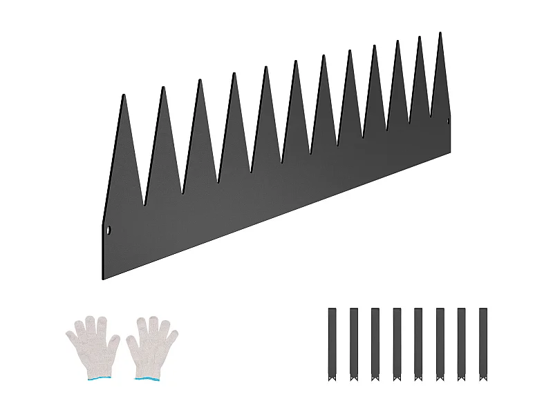 Garten-Beetumrandung aus Stahl SucceBuy, Rostbeständig, 6 Stück, 101,6 x 15,2 cm, Schwarz