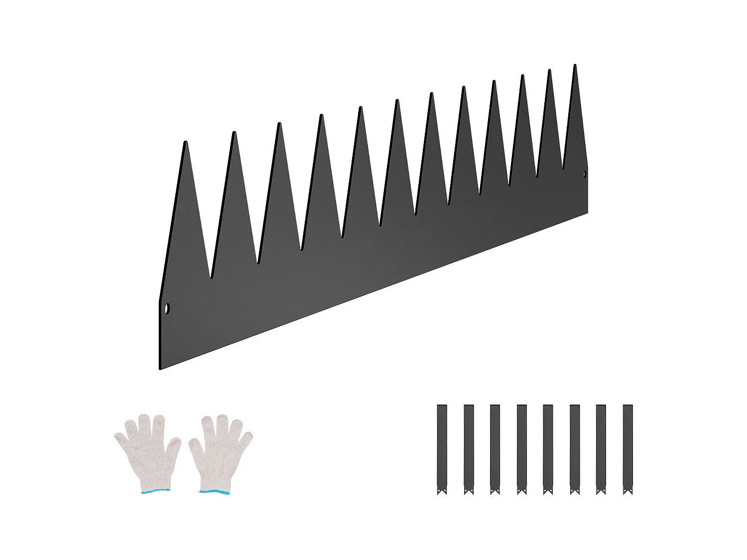 Bordure Paysagère Jardin Acier SucceBuy, Résistante à la Rouille 6 PCS, 101,6x15,2 cm, Noir