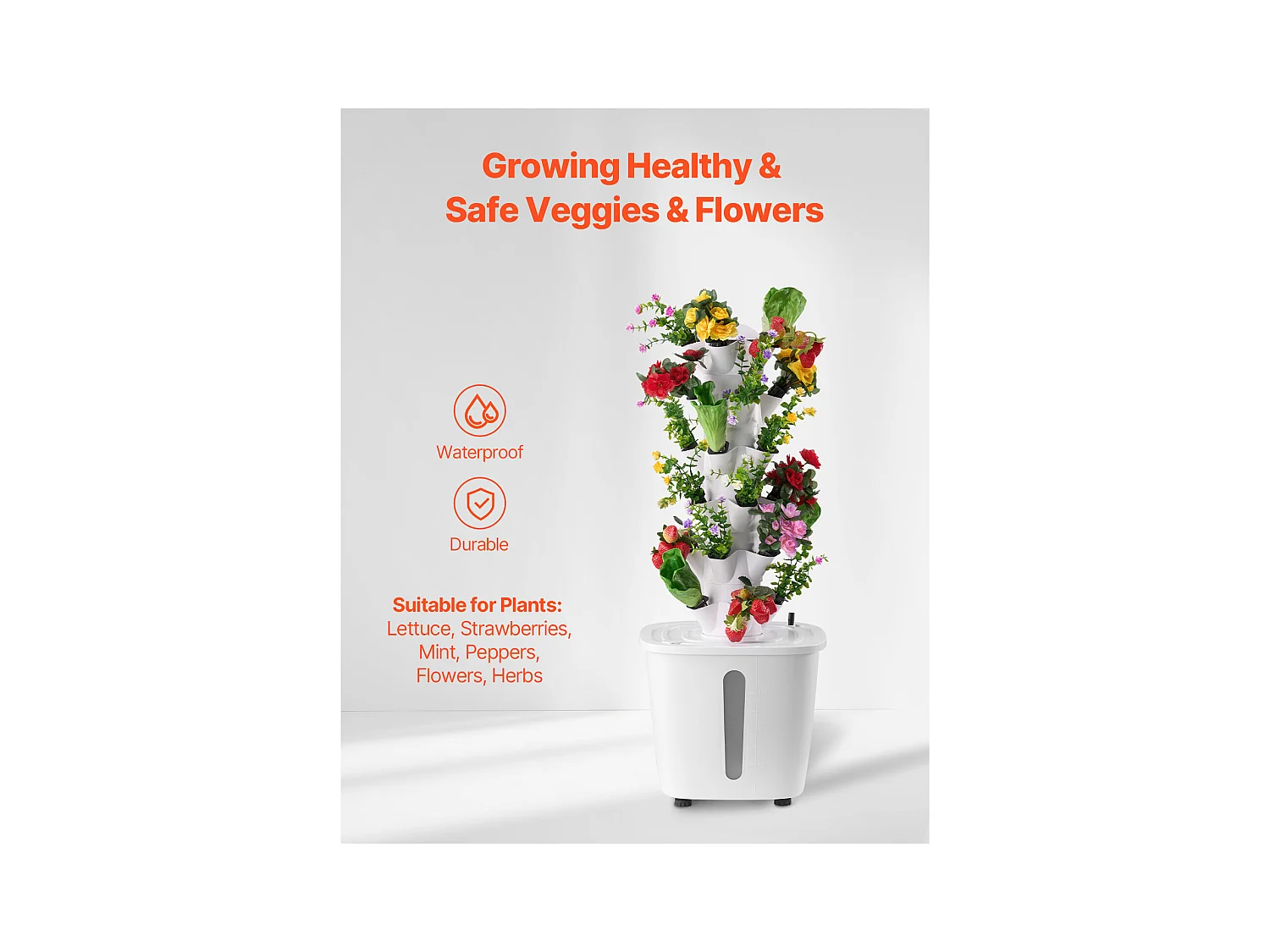 Système de Culture Hydroponique SucceBuy avec 30 Tours Verticals et 6 Niveaux, Jardin Intérieur équipé d'une Pompe à Eau et d'une Minuterie