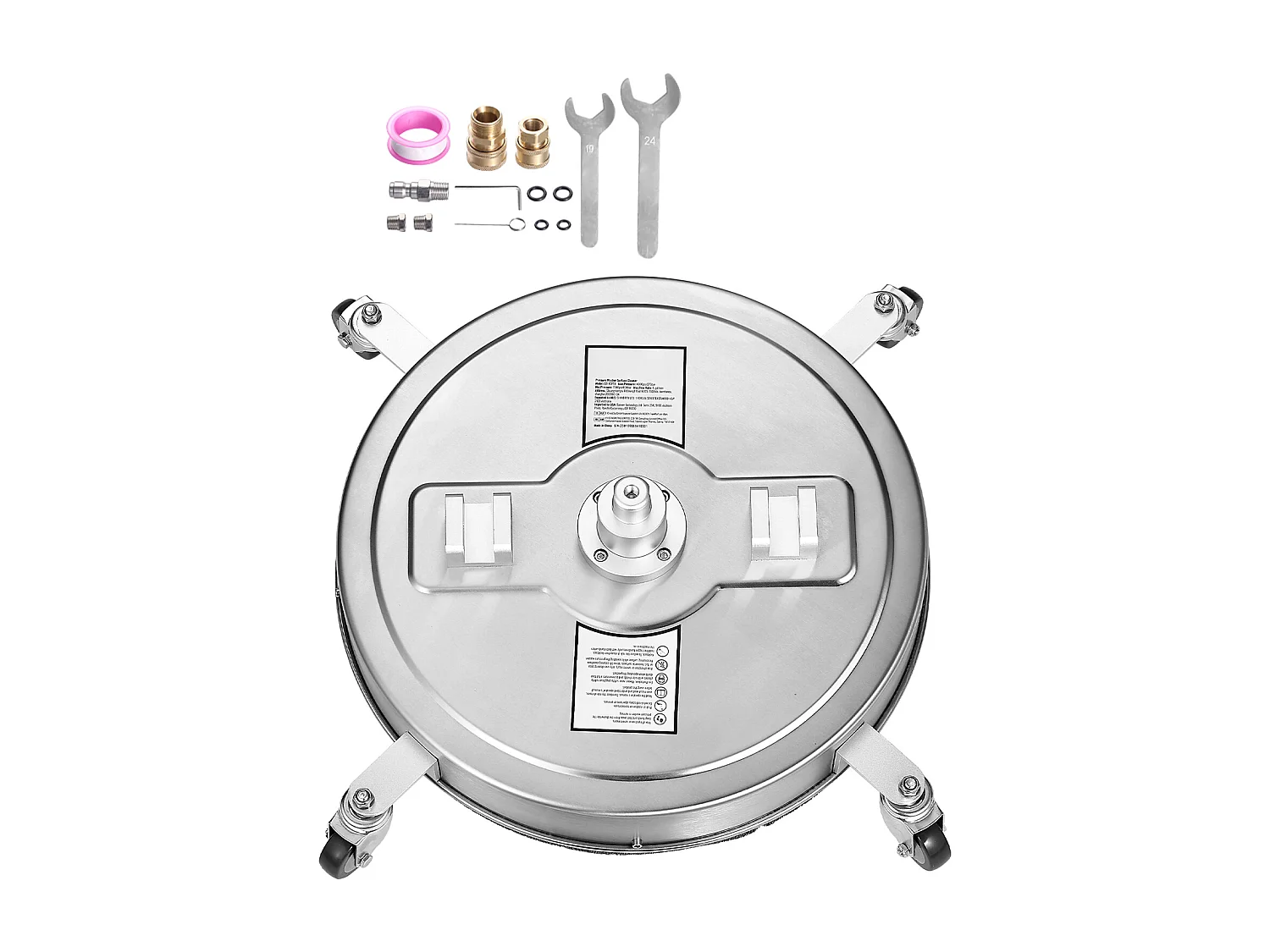 Pulitore per Superfici per Idropulitrice SucceBuy, 55,8 cm, Maniglie con Ruote, in Acciaio Inossidabile 304 Facilita la Pulizia