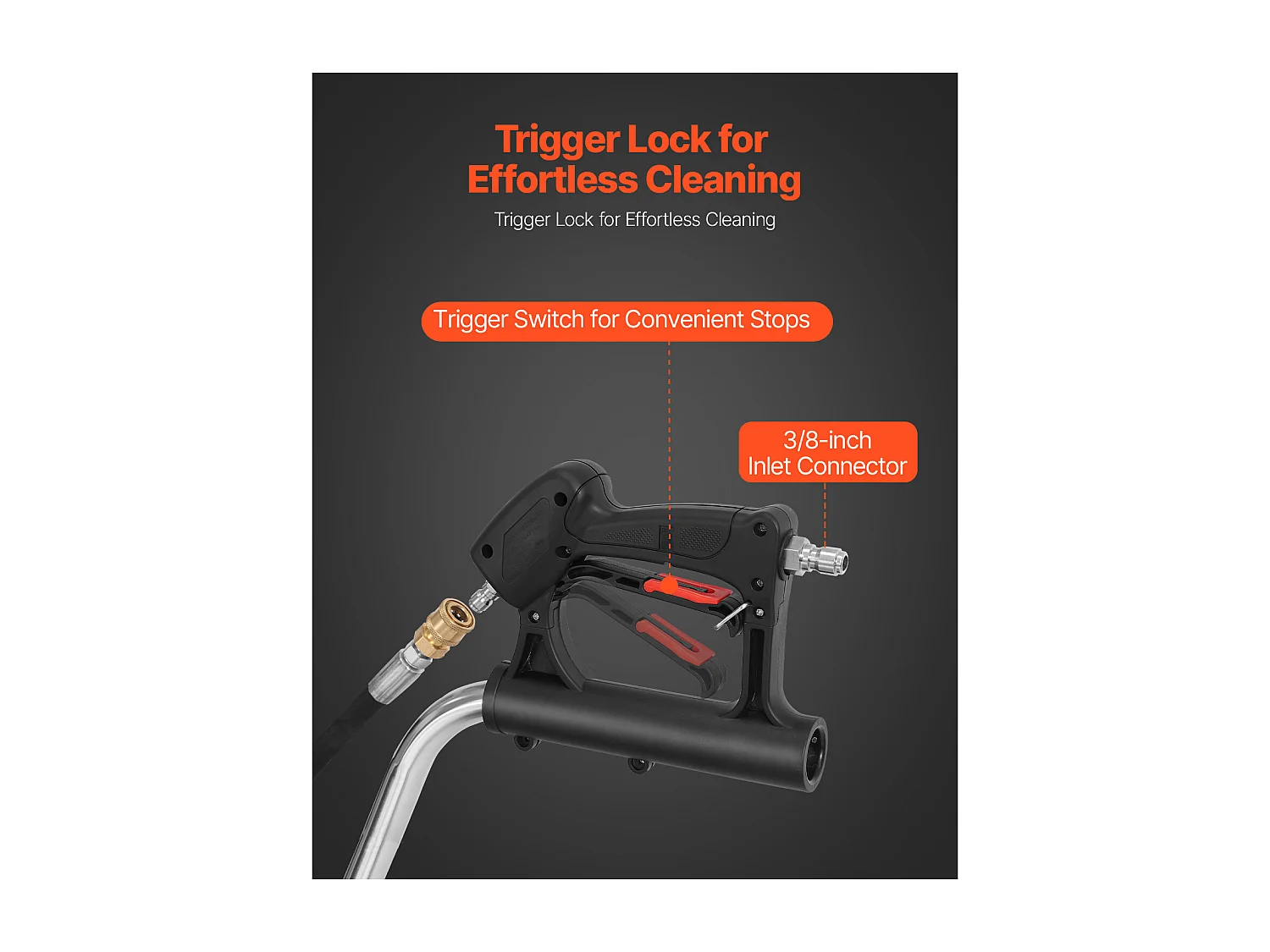 Pulitore per Superfici per Idropulitrice SucceBuy, 55,8 cm, Maniglie con Ruote, in Acciaio Inossidabile 304 Facilita la Pulizia