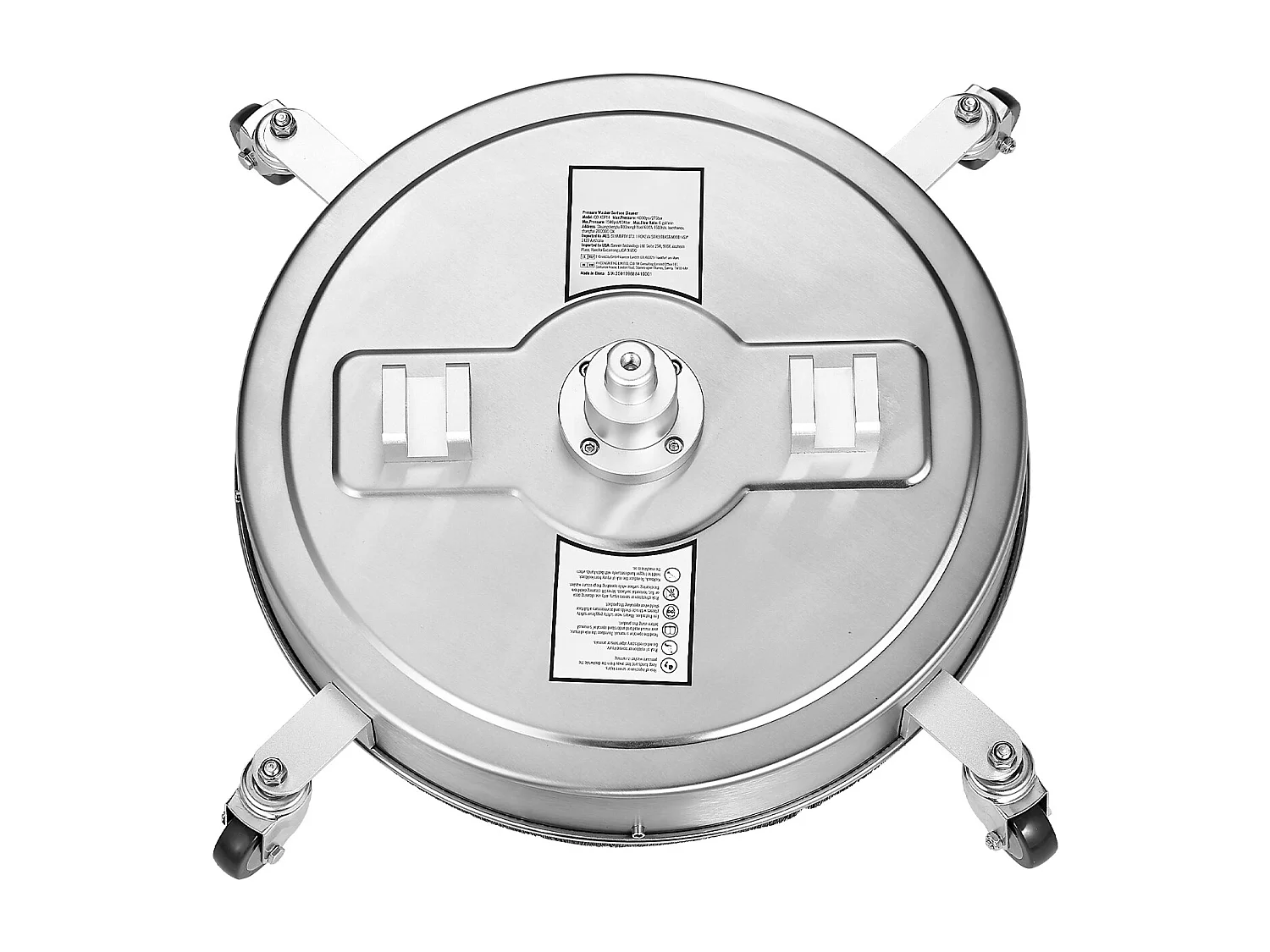 Pulitore per Superfici per Idropulitrice SucceBuy, 55,8 cm, Maniglie con Ruote, in Acciaio Inossidabile 304 Facilita la Pulizia