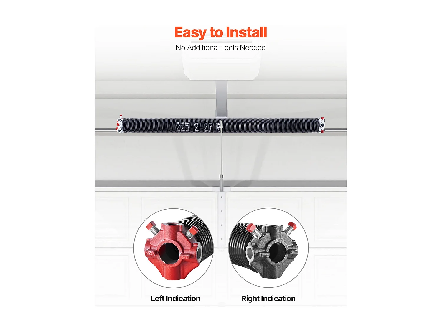 Ressorts de Torsion SucceBuy pour Porte de Garage, Paire de 0.5 x 5.08 x 69cm avec Barres d'Enroulement