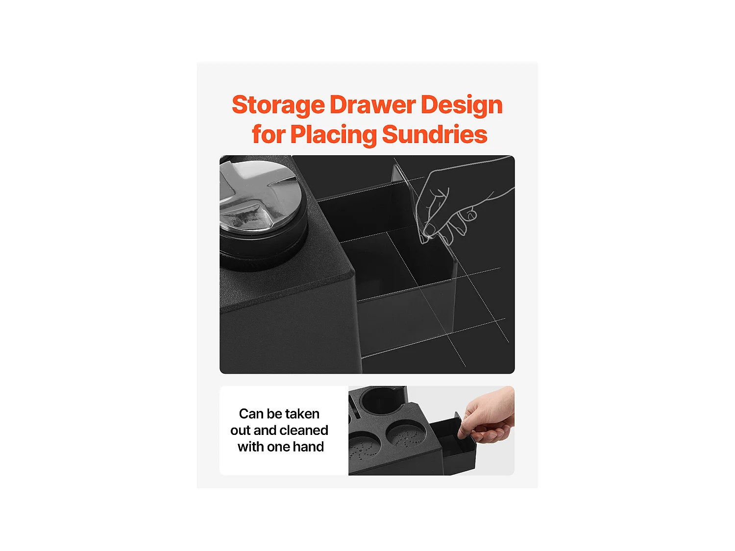 Station de Bourrage SucceBuy d'Espresso ABS, Compatible 5.1-5.8 cm, Fente Détachable pour Baristas