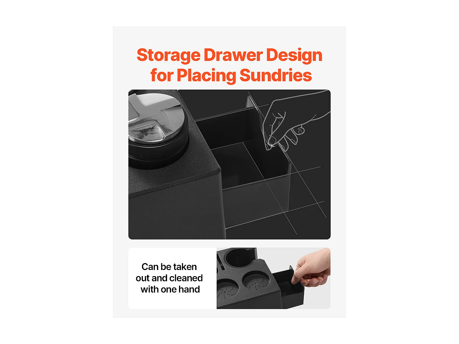 Station de Bourrage SucceBuy d'Espresso ABS, Compatible 5.1-5.8 cm, Fente Détachable pour Baristas