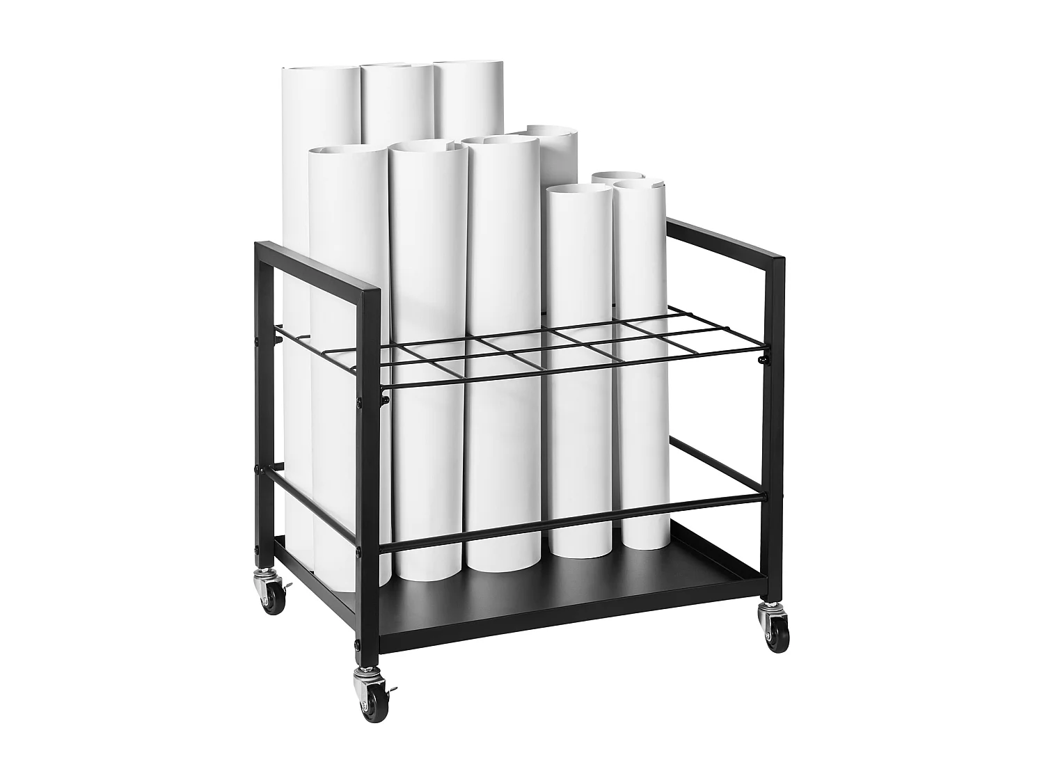 Support de Rangement Mobile pour Plans SucceBuy, 20 Emplacements, Stockage Organisé des Documents