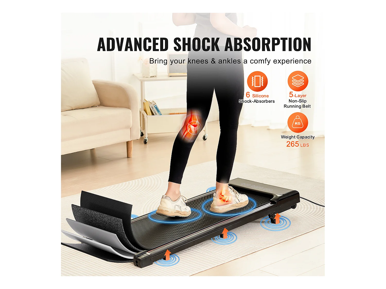 Tapis de marche sous le bureau SucceBuy, Tapis de Course Incliné pour la Maison, le Bureau, le Travail, le Jogging