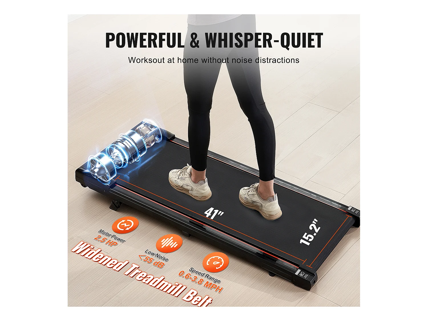 Tapis de marche sous le bureau SucceBuy, Tapis de Course Incliné pour la Maison, le Bureau, le Travail, le Jogging