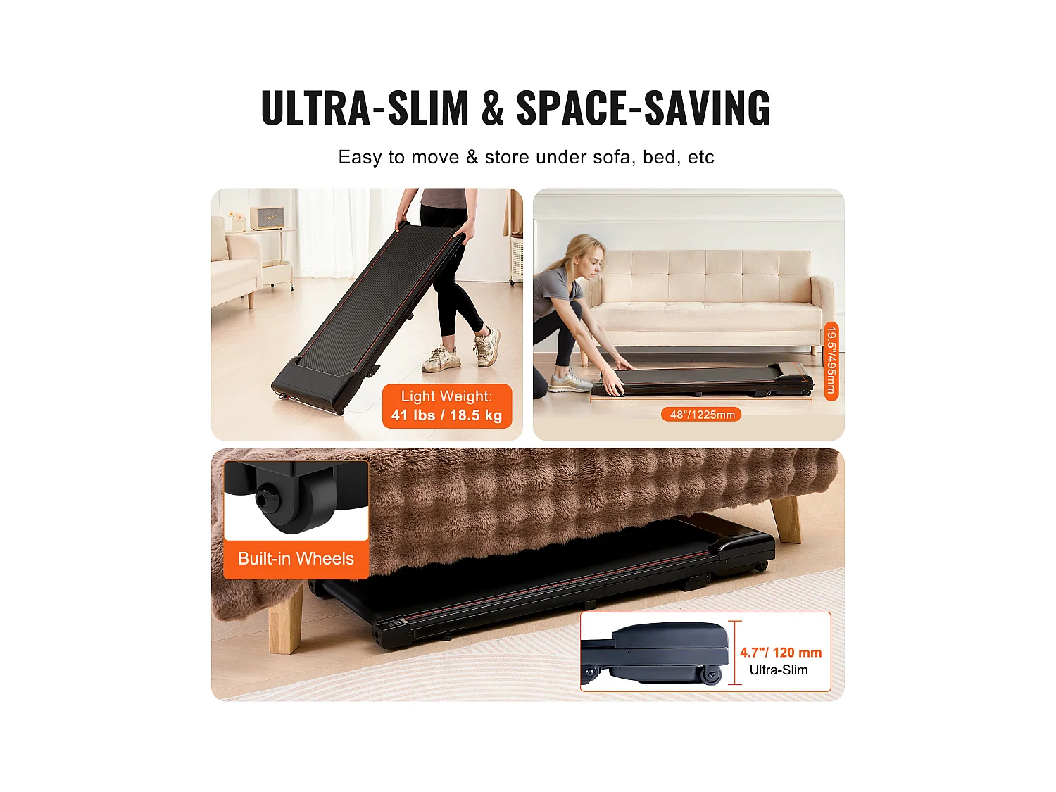 Tapis de marche sous le bureau SucceBuy, Tapis de Course Incliné pour la Maison, le Bureau, le Travail, le Jogging