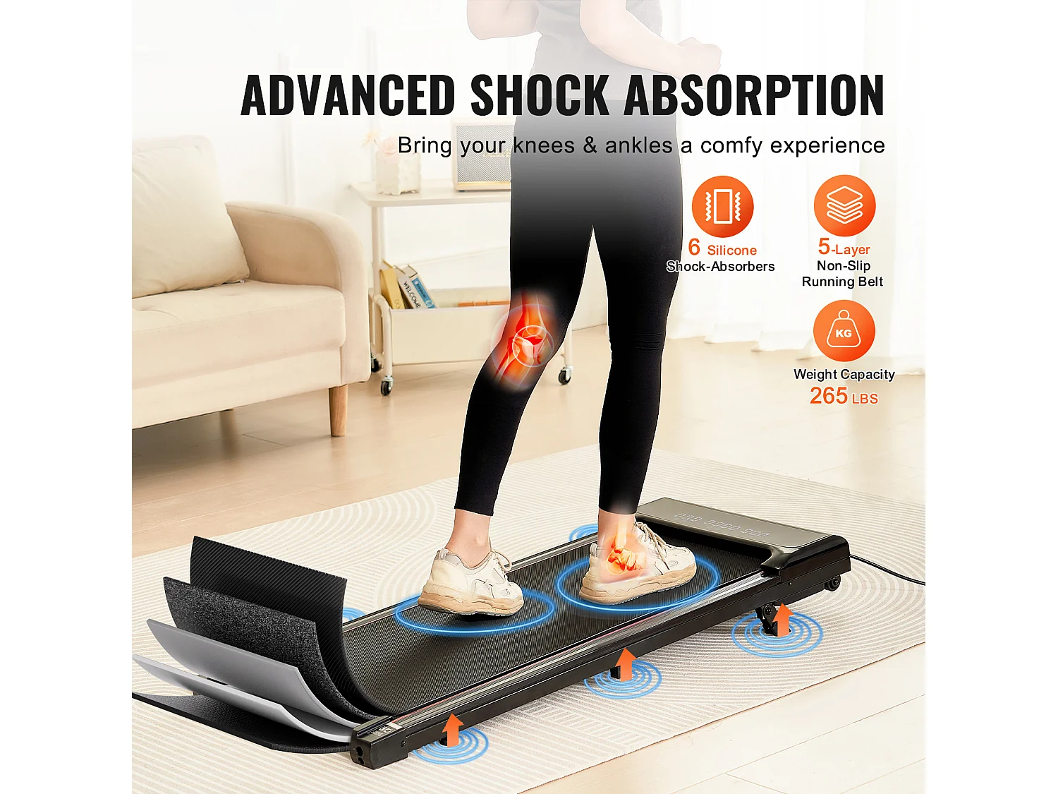 Tapis de marche sous le bureau SucceBuy, Tapis de Course Incliné pour la Maison, le Bureau, le Travail, le Jogging