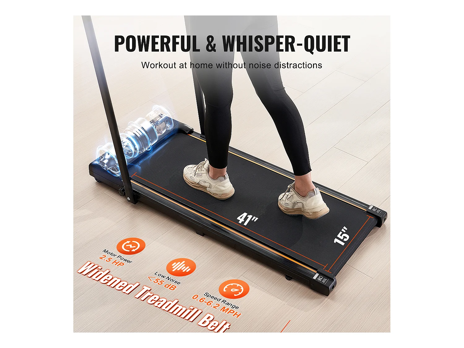 Tapis de Course SucceBuy, Sous le Bureau avec Poignée pour la Maison, pour Activité Légère ou  Course Vigoureuse