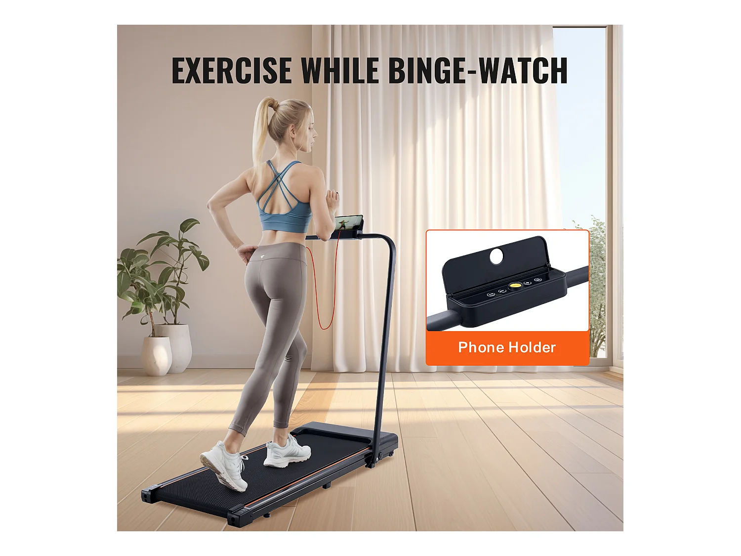 Tapis de Course SucceBuy, Sous le Bureau avec Poignée pour la Maison, pour Activité Légère ou  Course Vigoureuse