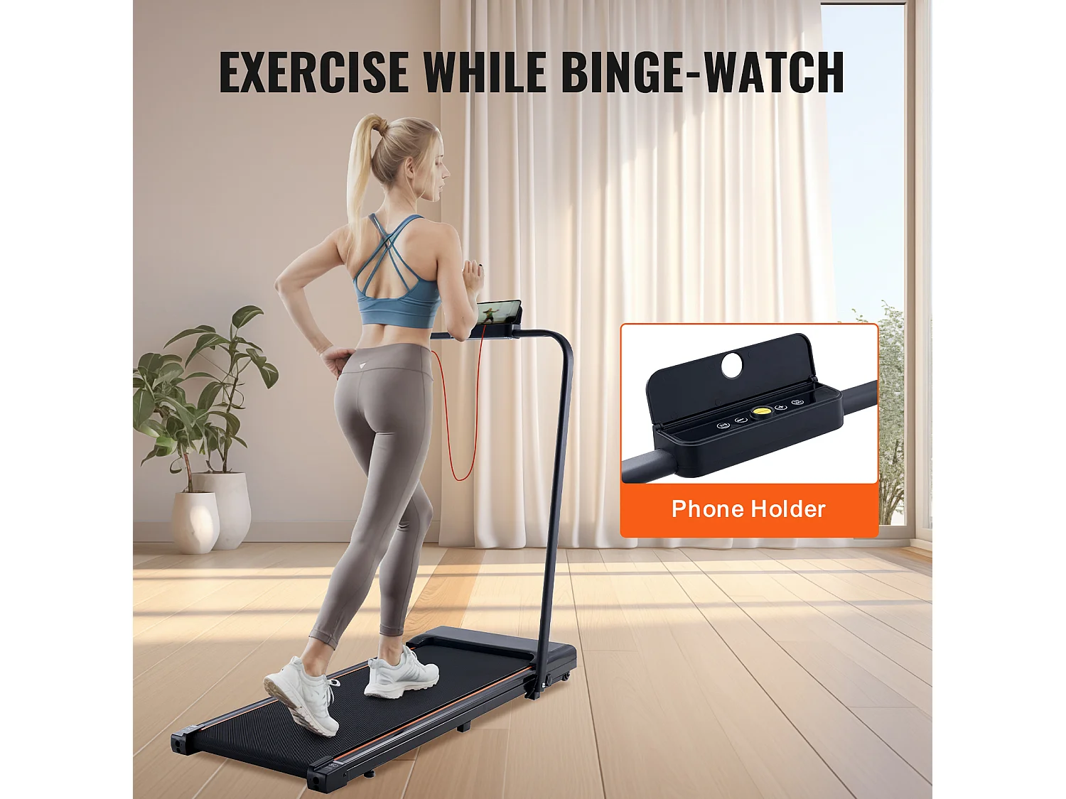 Tapis de Course SucceBuy, Sous le Bureau avec Poignée pour la Maison, pour Activité Légère ou  Course Vigoureuse