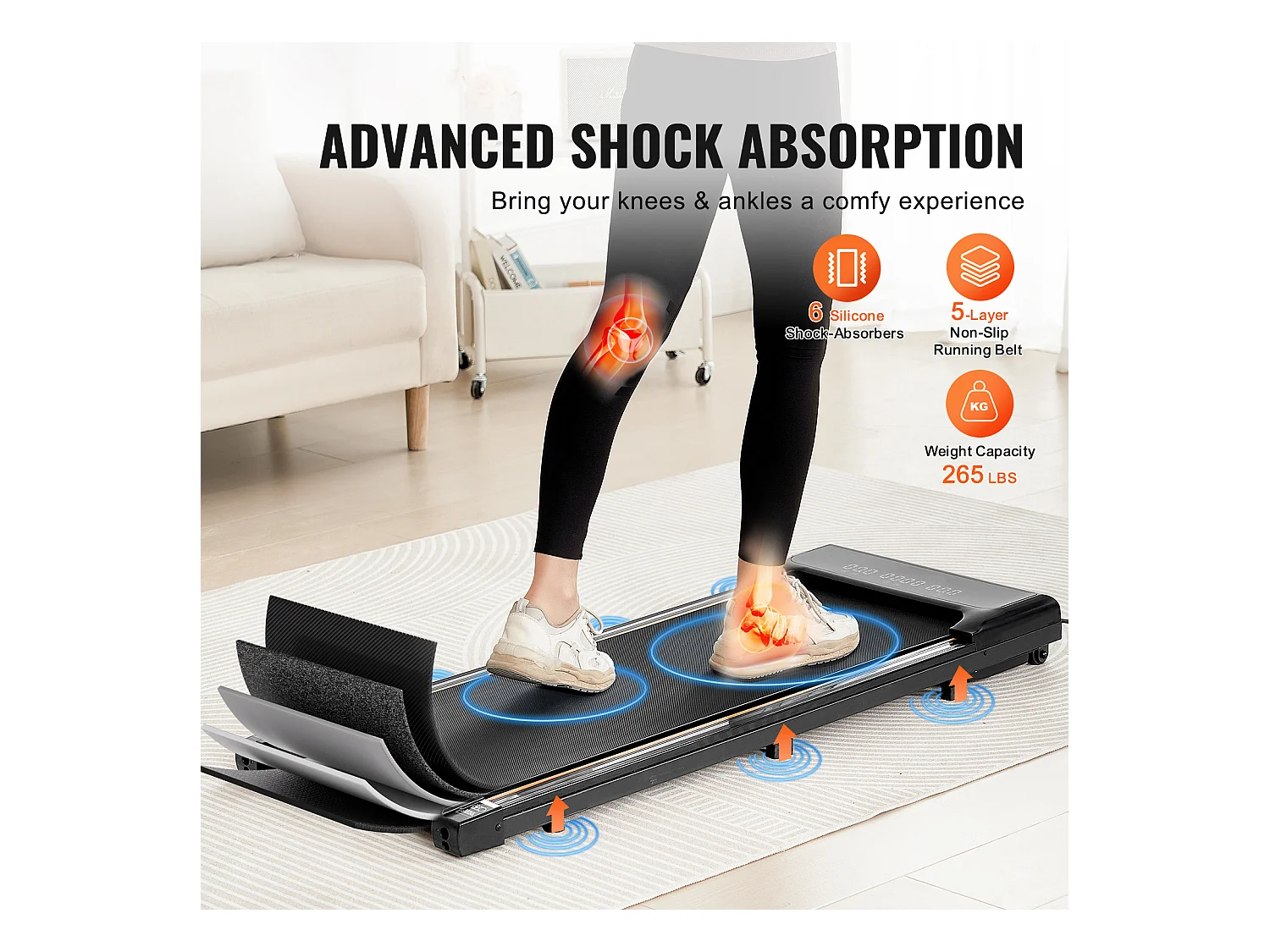 Tapis de marche sous le bureau SucceBuy, Tapis de Course Incliné pour la Maison, le Bureau, le Travail, le Jogging