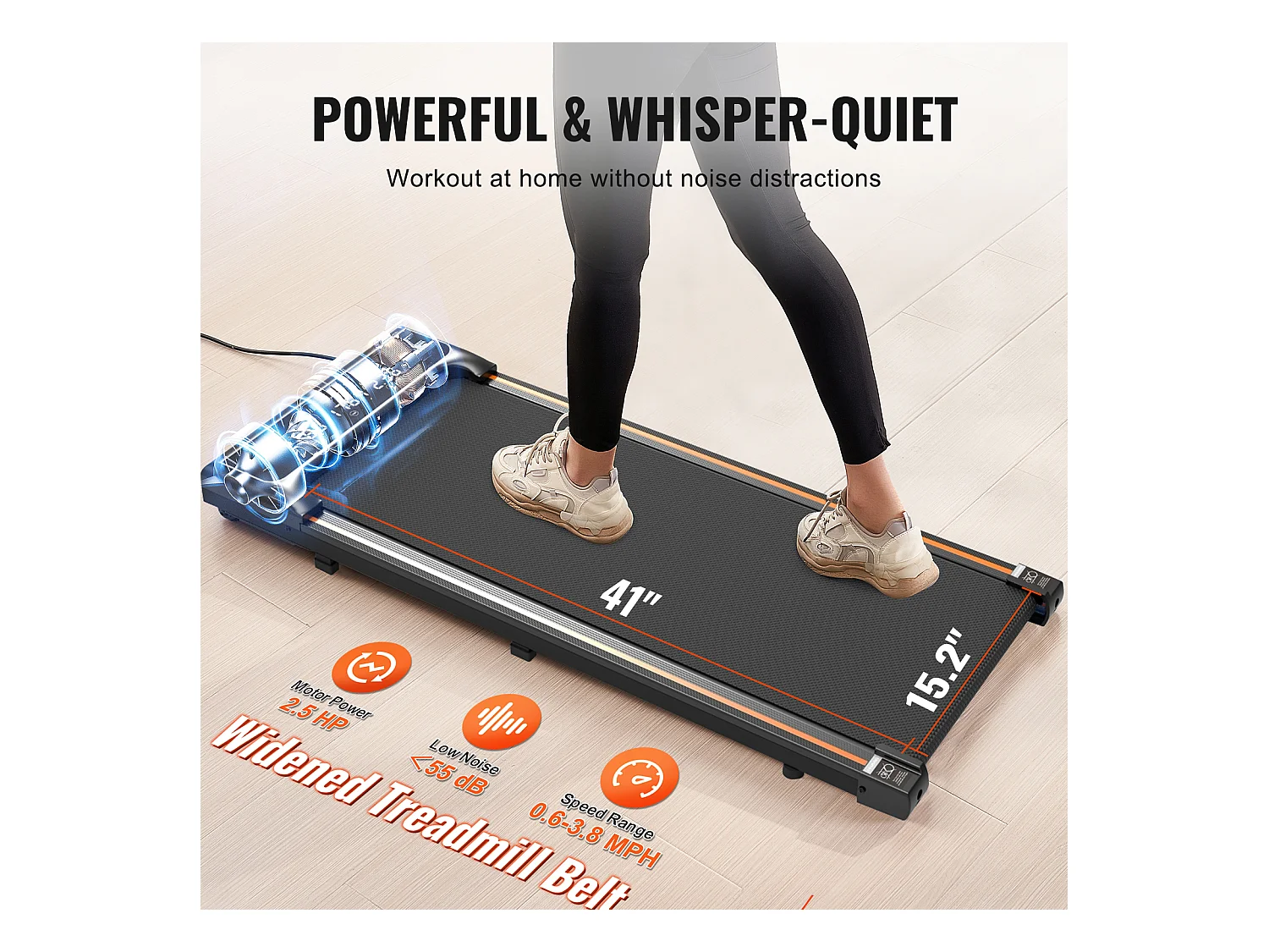 Tapis de marche sous le bureau SucceBuy, Tapis de Course Incliné pour la Maison, le Bureau, le Travail, le Jogging