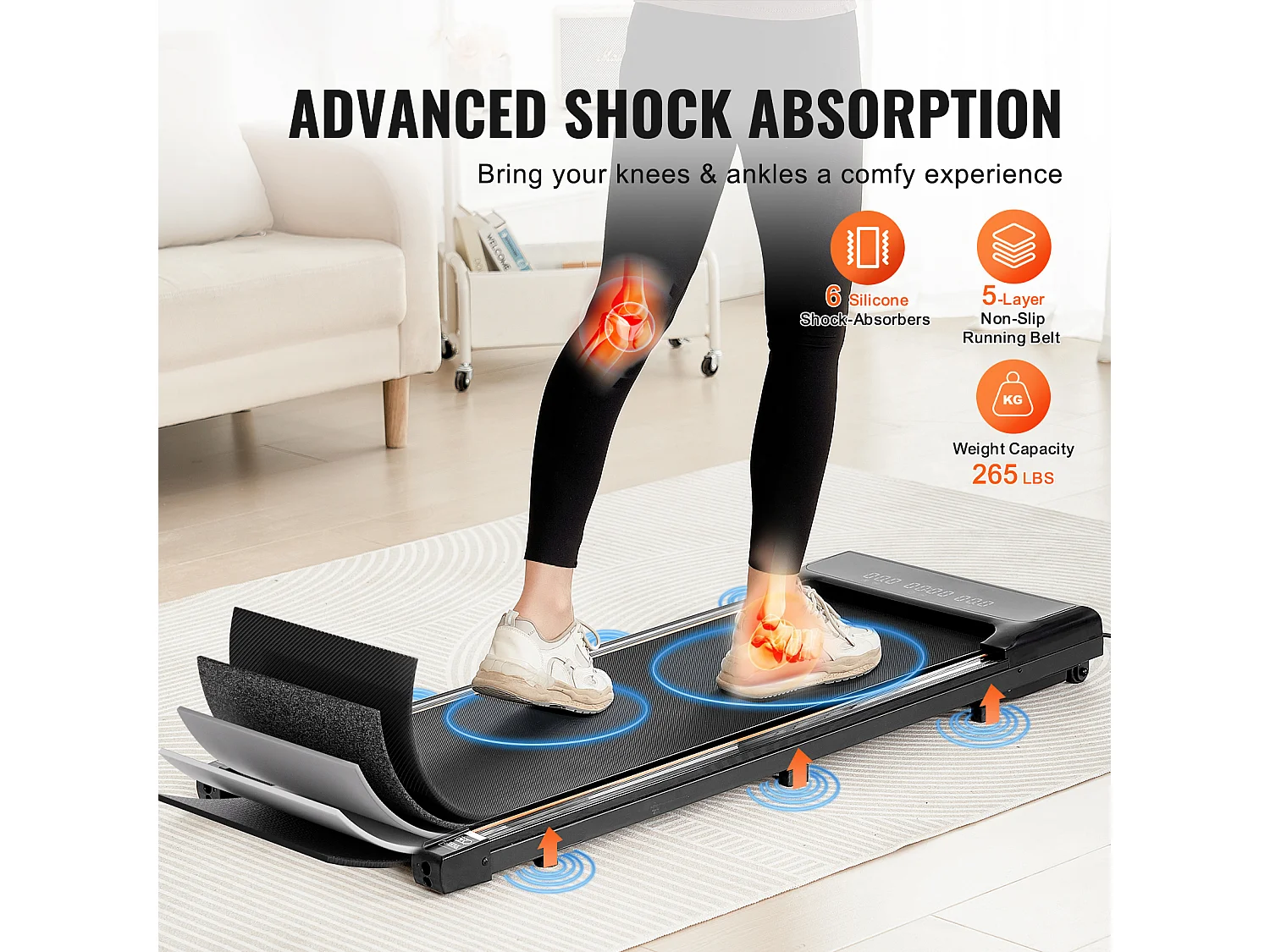 Tapis de marche sous le bureau SucceBuy, Tapis de Course Incliné pour la Maison, le Bureau, le Travail, le Jogging