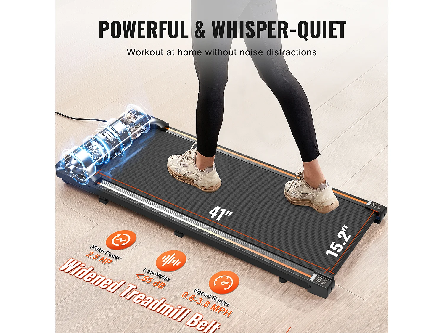 Tapis de marche sous le bureau SucceBuy, Tapis de Course Incliné pour la Maison, le Bureau, le Travail, le Jogging