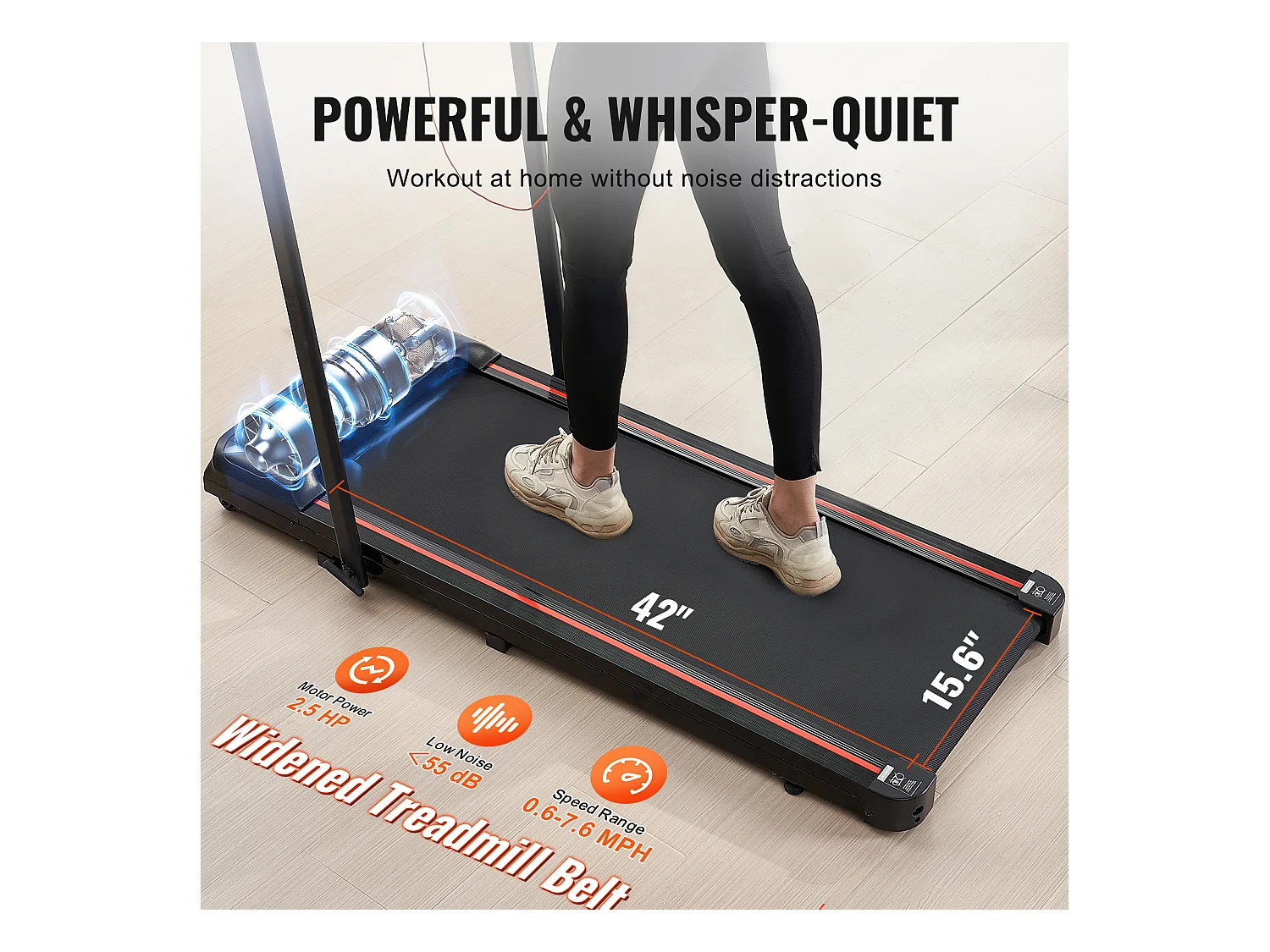 Tapis de Course SucceBuy, Sous le Bureau avec Poignée pour la Maison, pour Activité Légère ou  Course Vigoureuse