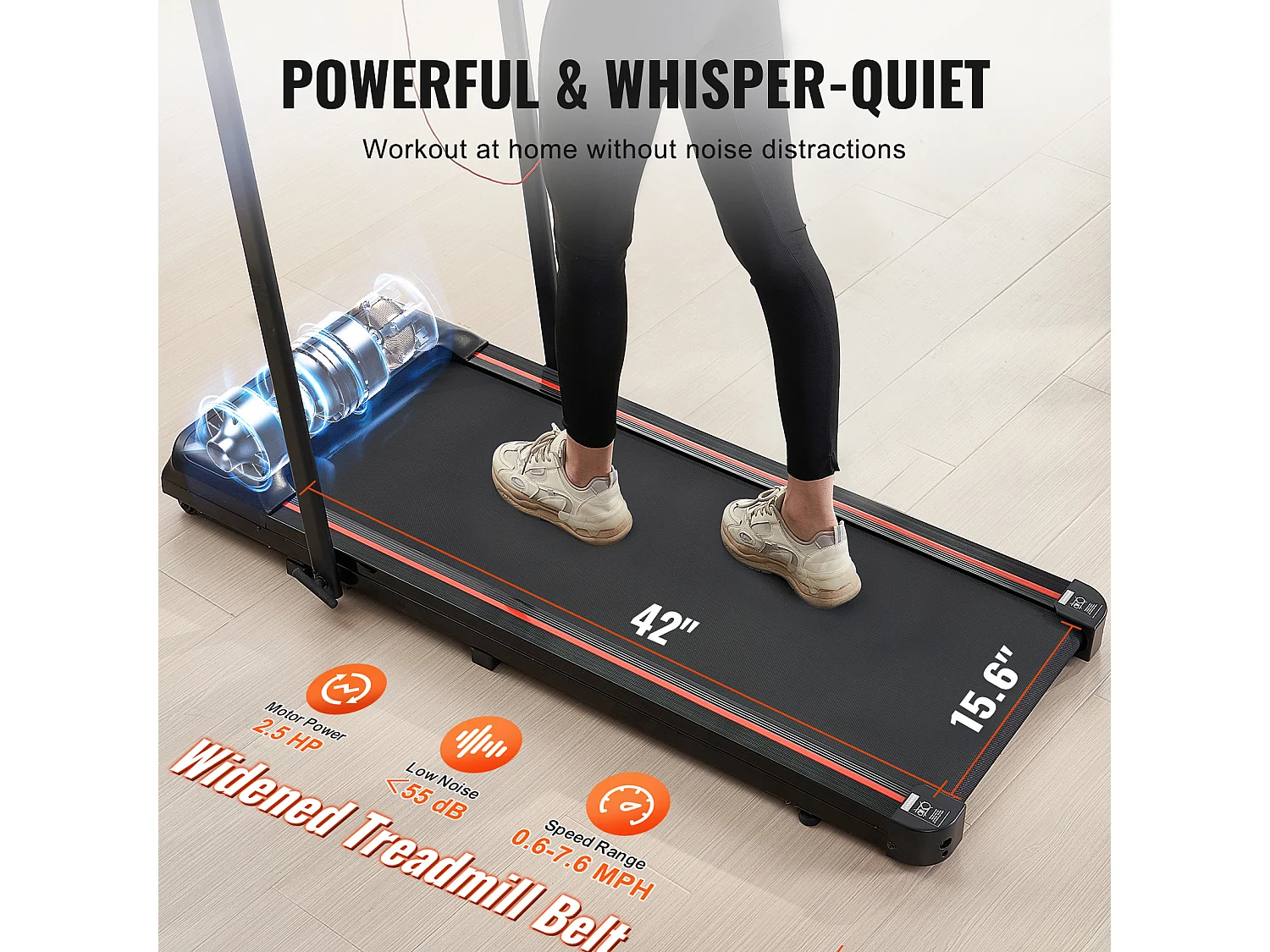 Tapis de Course SucceBuy, Sous le Bureau avec Poignée pour la Maison, pour Activité Légère ou  Course Vigoureuse