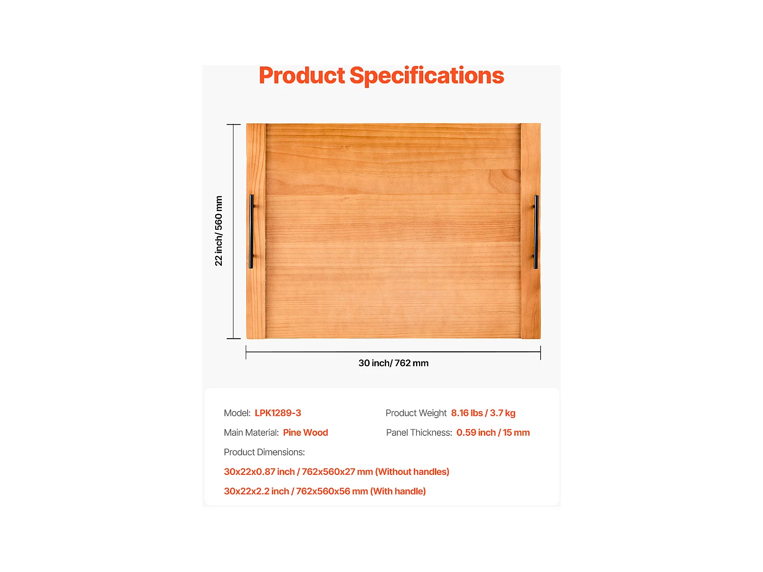 Planche à Découper, Housse Protection pour Cuisinière à Gaz SucceBuy, Planche Bois de Pin, 76,2 x 56 cm