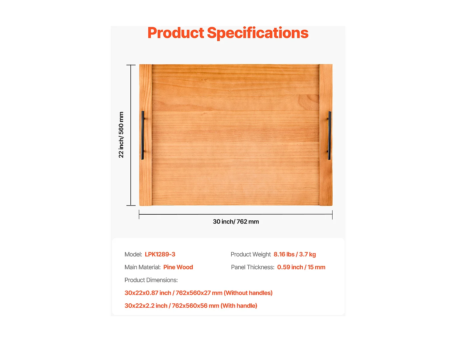 Planche à Découper, Housse Protection pour Cuisinière à Gaz SucceBuy, Planche Bois de Pin, 76,2 x 56 cm