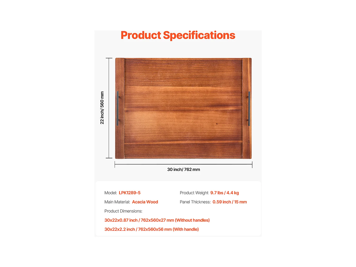 Grande Planche à Découper, Housse Protection pour Cuisinière à Gaz SucceBuy, Bois d'Acacia Couleur Bois Foncé