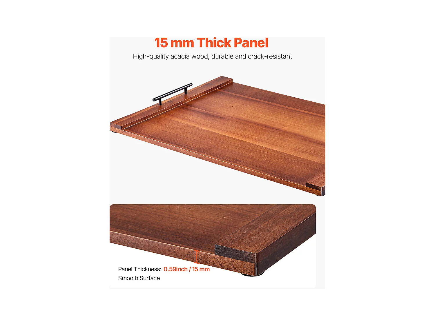 Grande Planche à Découper, Housse Protection pour Cuisinière à Gaz SucceBuy, Bois d'Acacia Couleur Bois Foncé