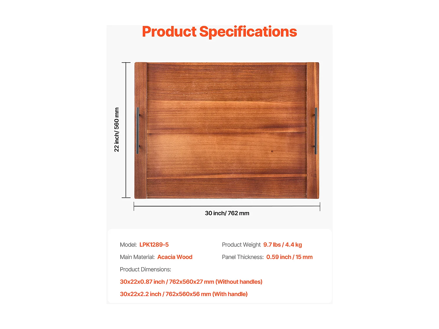 Grande Planche à Découper, Housse Protection pour Cuisinière à Gaz SucceBuy, Bois d'Acacia Couleur Bois Foncé