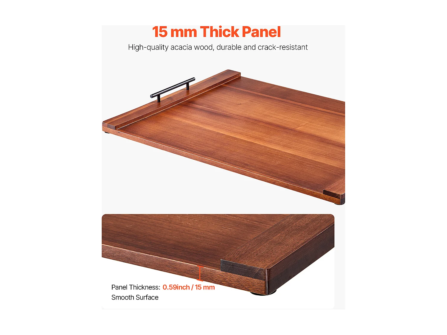 Grande Planche à Découper, Housse Protection pour Cuisinière à Gaz SucceBuy, Bois d'Acacia Couleur Bois Foncé