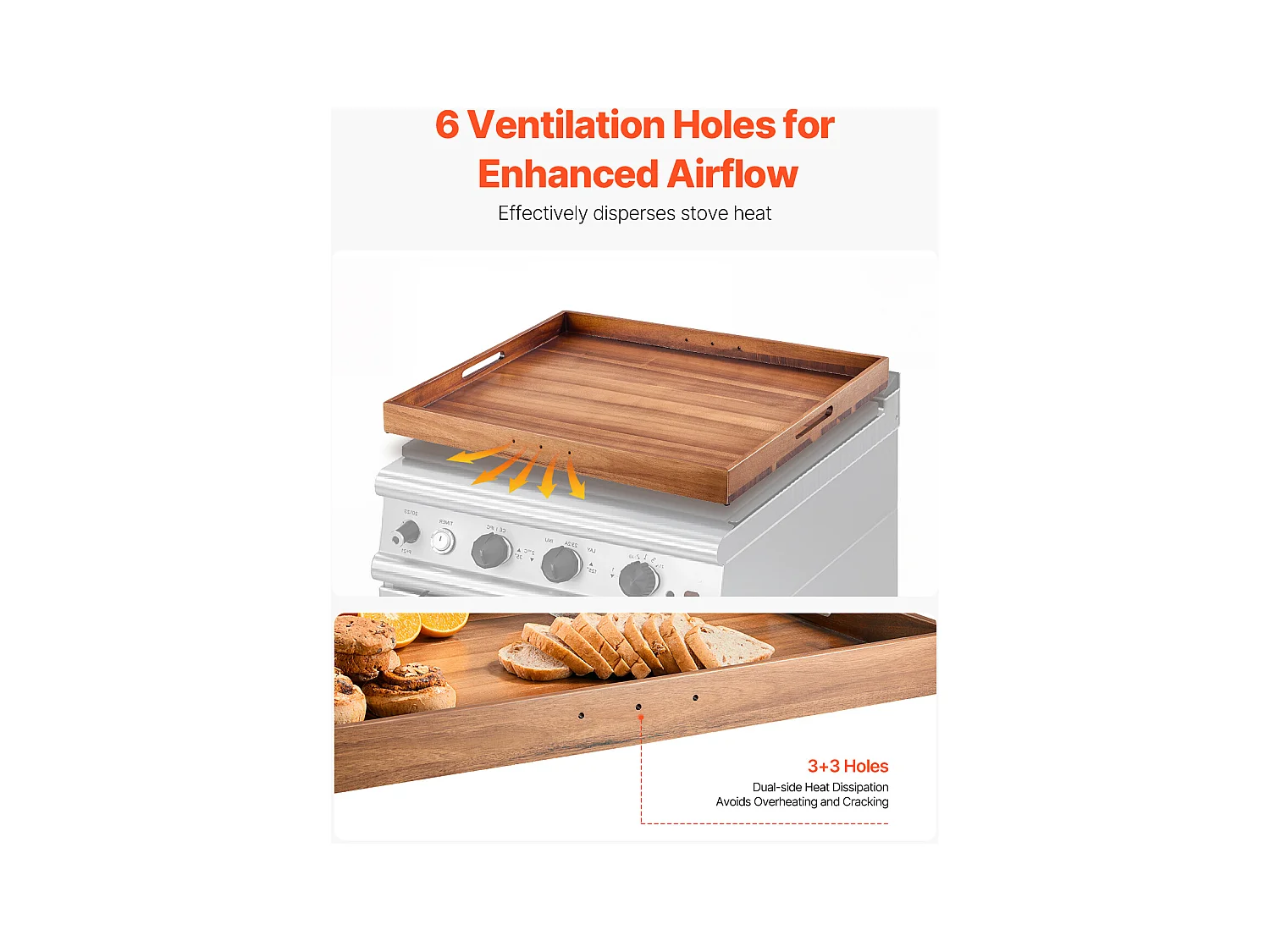 Planche à Découper, Housse Protection pour Cuisinière à Gaz SucceBuy, Planche à Découper Bois d'Acacia