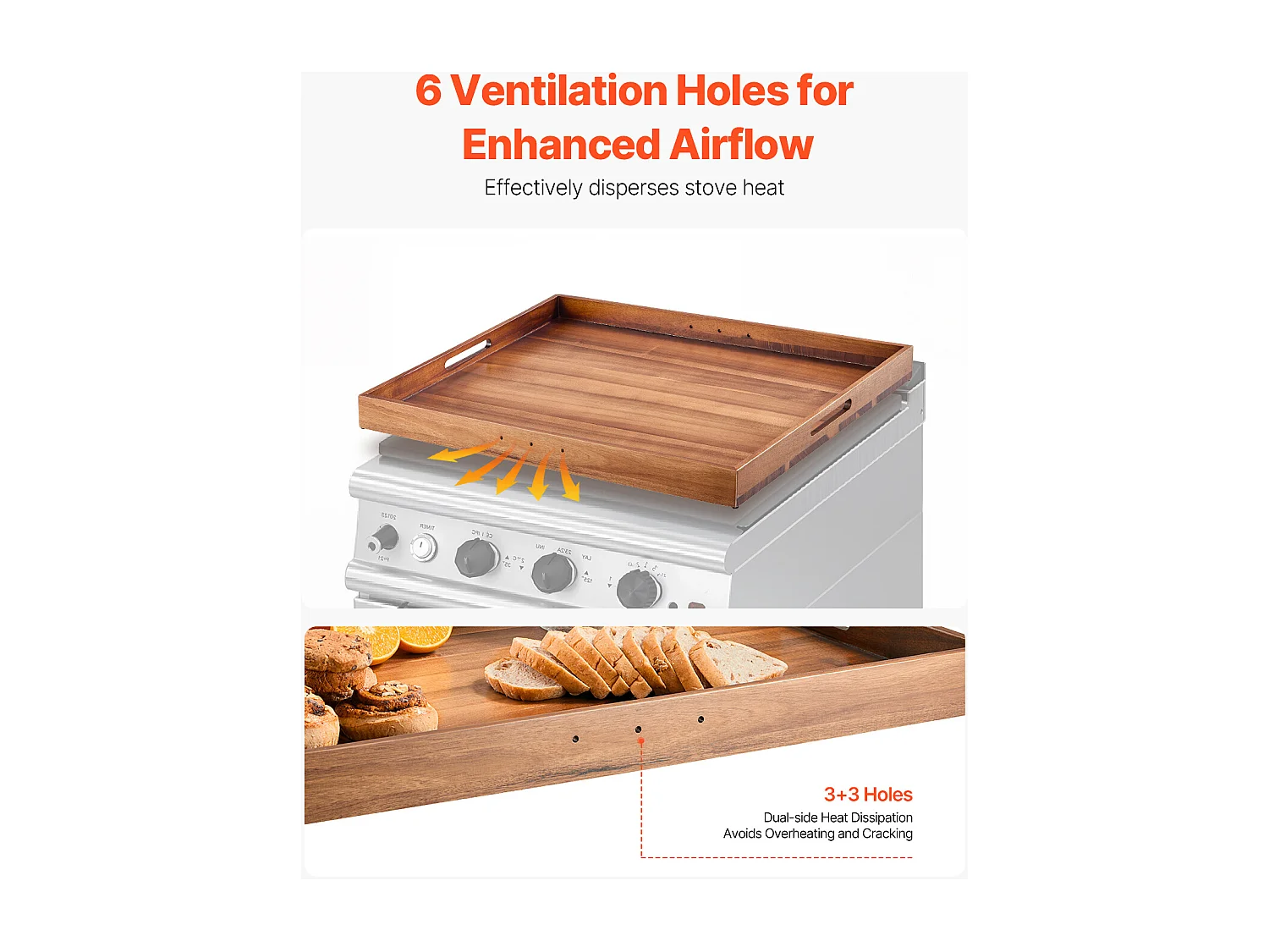 Planche à Découper, Housse Protection pour Cuisinière à Gaz SucceBuy, Planche à Découper Bois d'Acacia