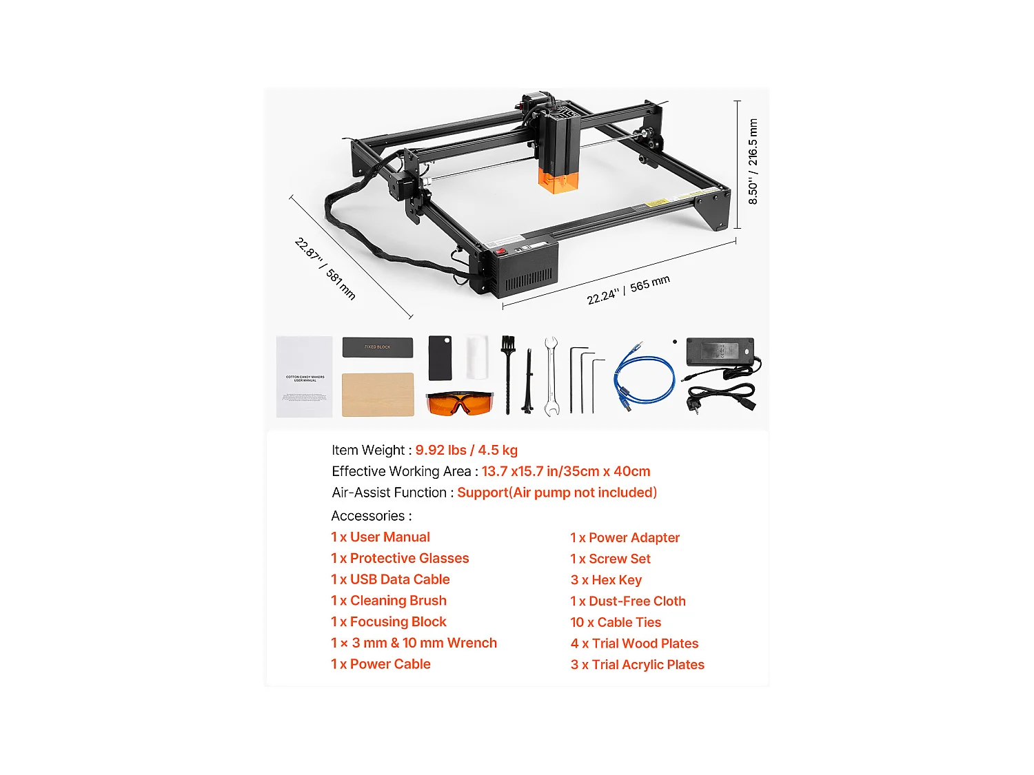 Machine à Graver Laser Graveur Laser SucceBuy 20 W Point Compressé Protection Yeux